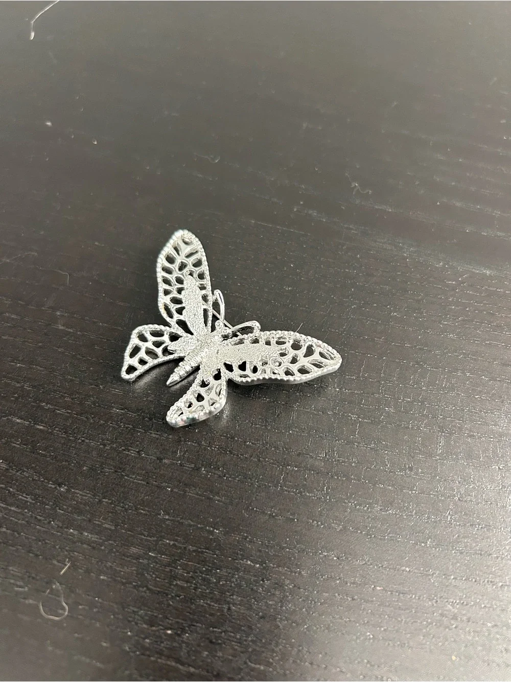 Silver Tone Butterfly Brooch Pin Openwork Filigree Statement Jewelry Vintage!